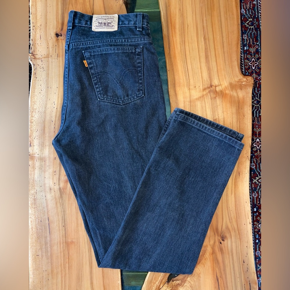 LEVIS Orange Tab Black Vintage Denim 619 Jeans. 34x34 Made in Canada